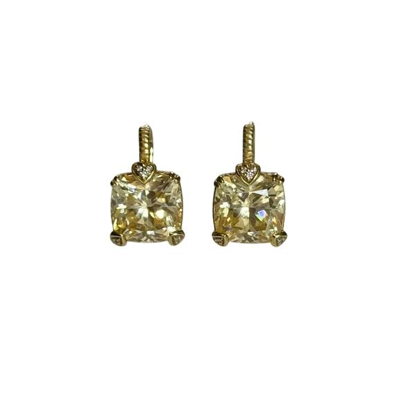 JUDITH RIPKA 18K Yellow Gold Lola Yellow Crystal & Diamond Earrings - Picture 15 of 16